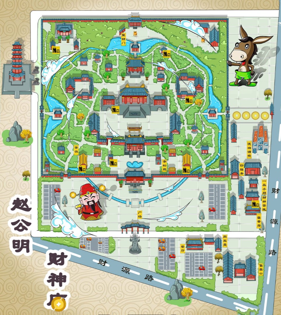 福泉寺庙类手绘地图
